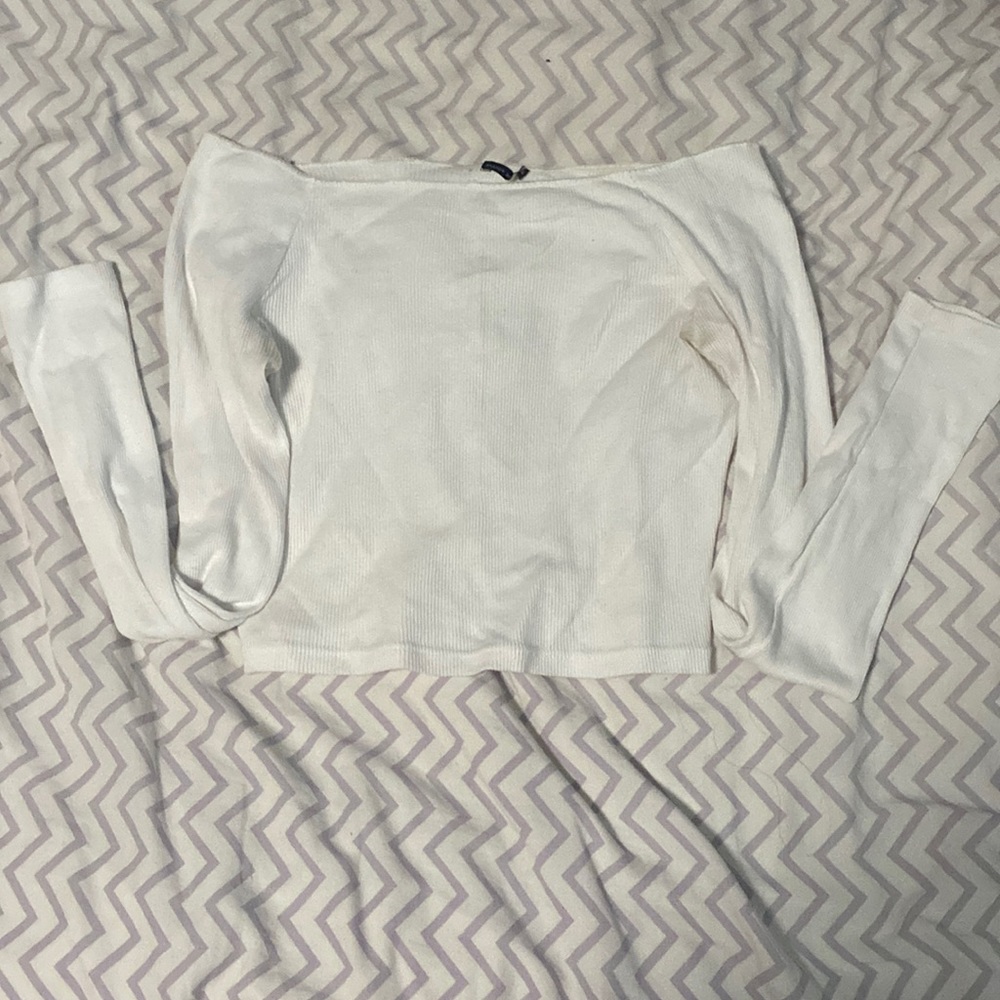 white brandy off the shoulder long sleeve